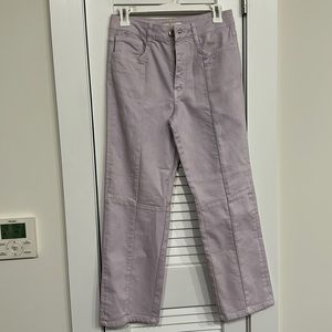 Ankle length lavender denim pant.